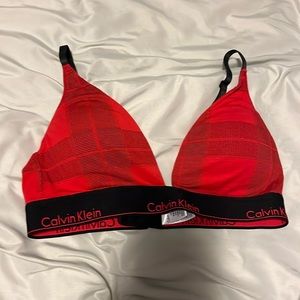 black and red large Calvin Klein bra
